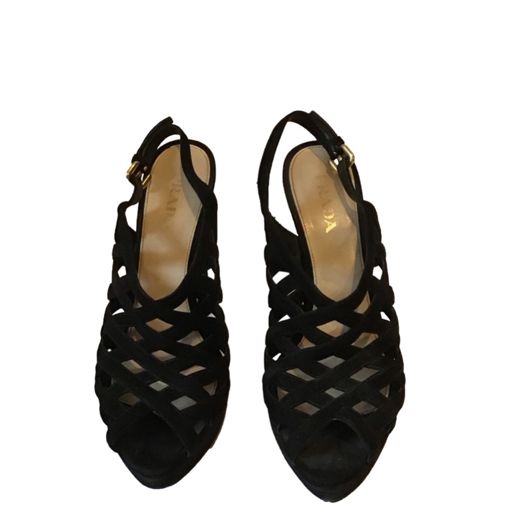 Prada black suede cage stiletto sandal, size 38 ❣️HOST PIC❣️ - Picture 2 of 9